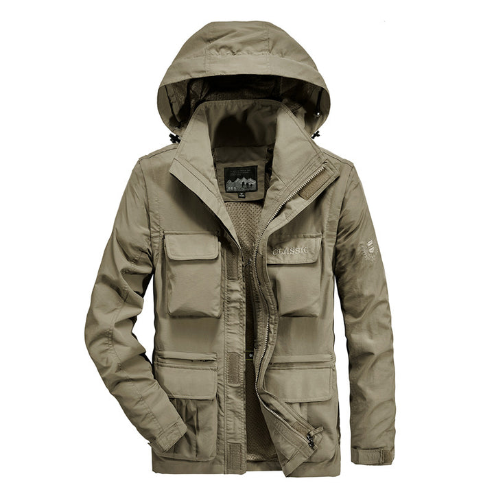 Men's Outdoor Jacket with Warm Lining and Multifunctional Pockets Lisslune