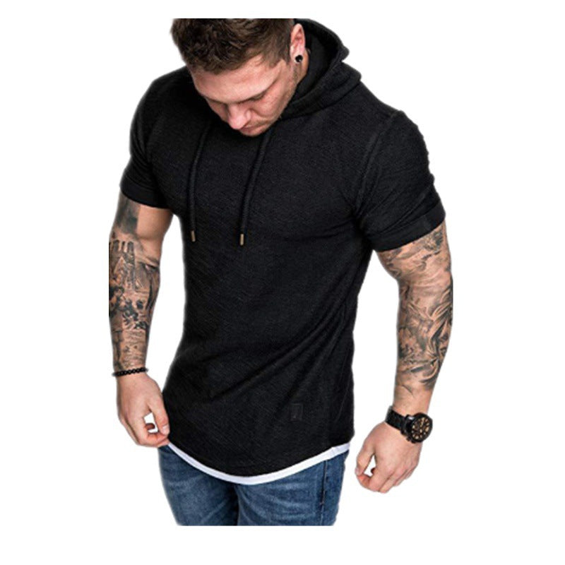 Men's hoodie with fashionable short sleeves and casual fit Lisslune