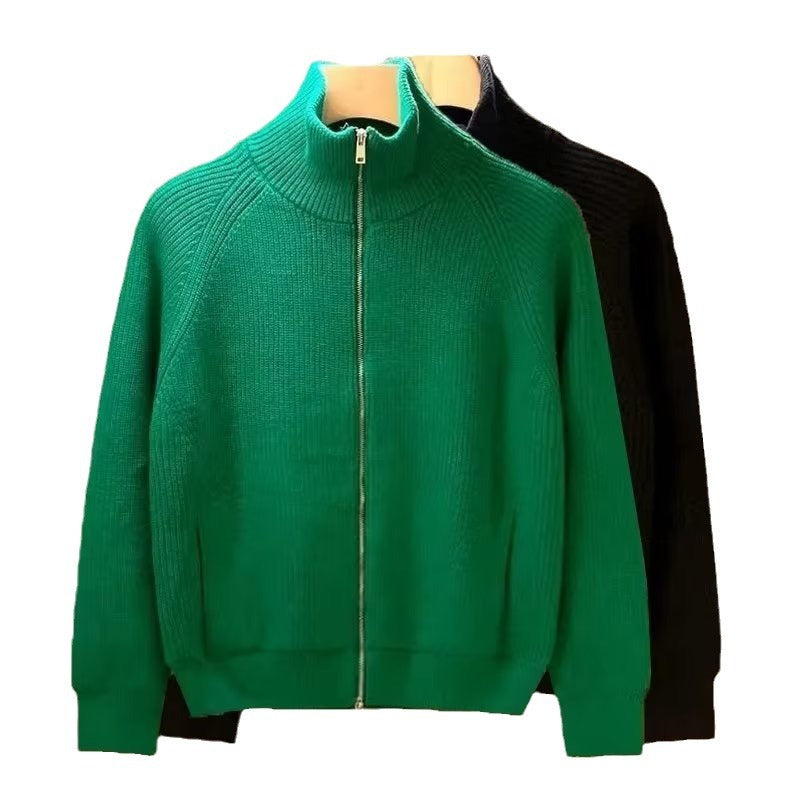 Men's high-quality cardigan with high collar and practical zipper Lisslune