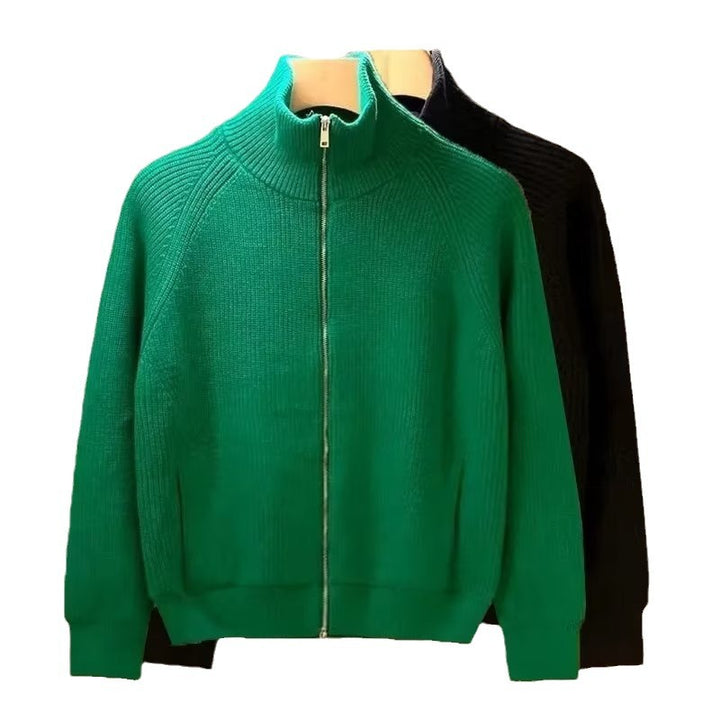 Men's high-quality cardigan with high collar and practical zipper Lisslune