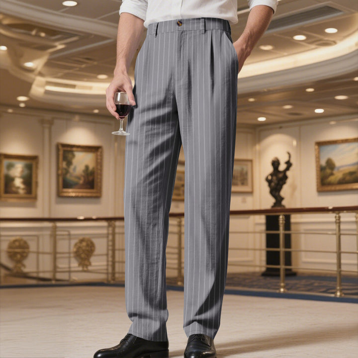 Men's elegant suit pants with fine pinstripes and comfortable fit Lisslune