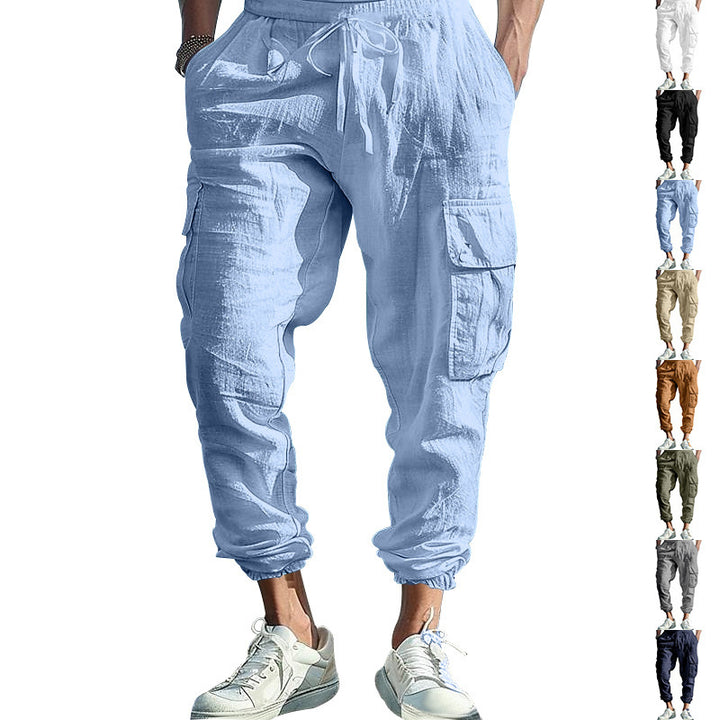 Men's cargo pants with elastic waistband and versatile pockets Lisslune
