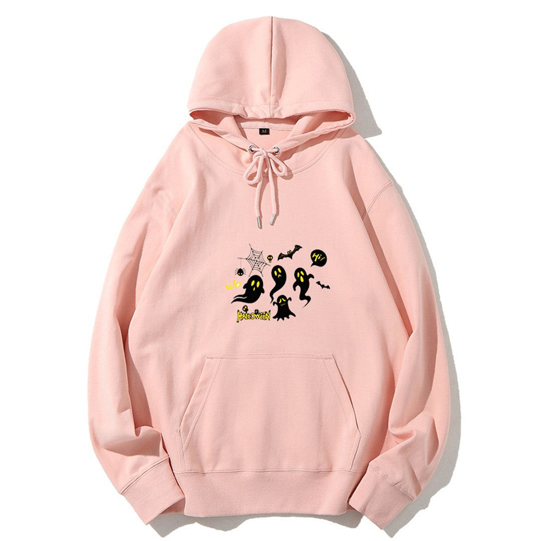 Women's Hooded Sweatshirt with Festive Halloween Motif Lisslune