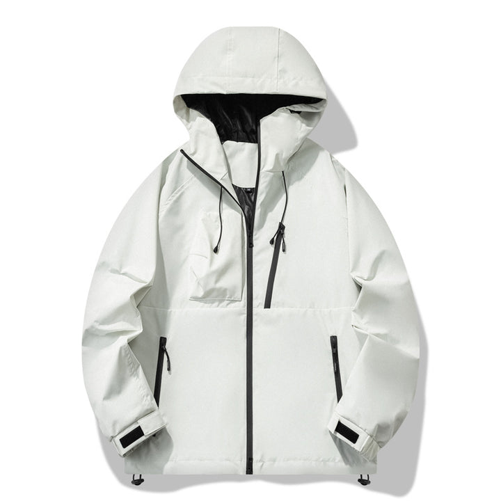 Men's water-repellent outdoor jacket with adjustable hood and functional zip pockets Lisslune