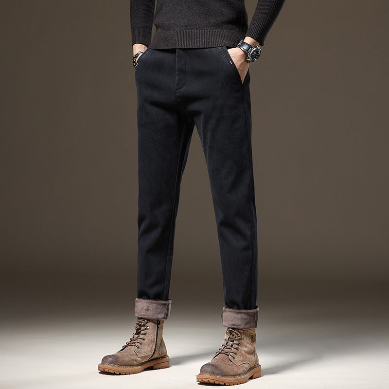 Men's Casual Chino Pants with Roll-Up Waistband and Elastic Material Lisslune