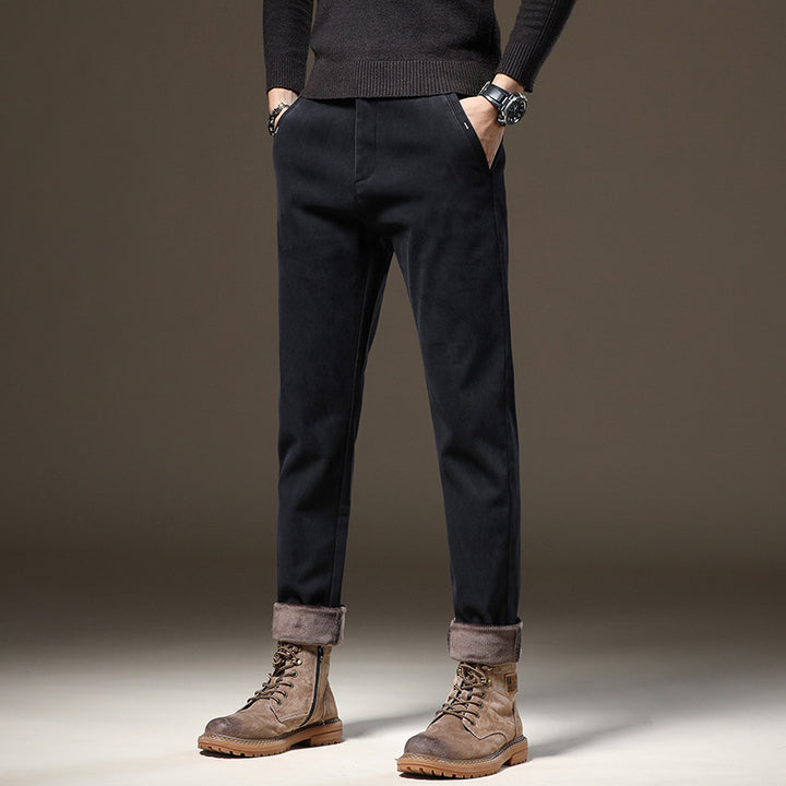 Men's Casual Chino Pants with Roll-Up Waistband and Elastic Material Lisslune
