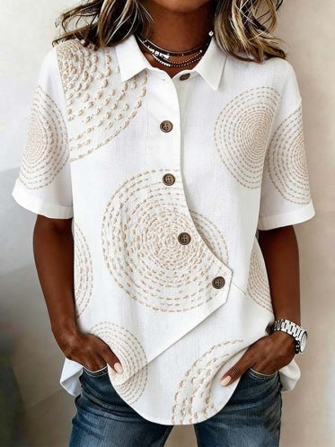 Damen Besonders gestaltete Bluse mit einzigartigem Knopfdetail Lisslune