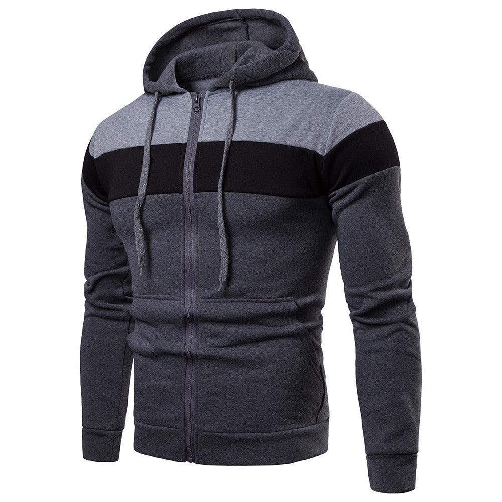Men's Stylish Hoodie with Innovative Color and Material Mix Lisslune