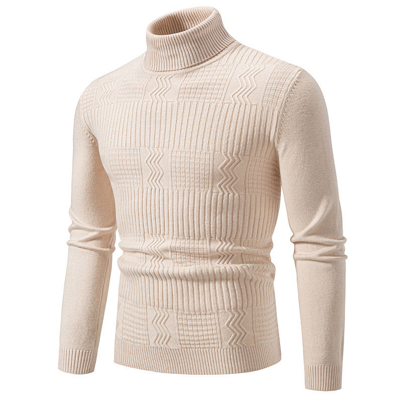 Men's elegant turtleneck sweater with textured design Lisslune