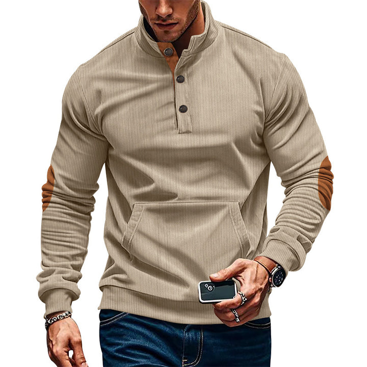 Men's sporty sweater with practical button closure and comfortable fit Lisslune