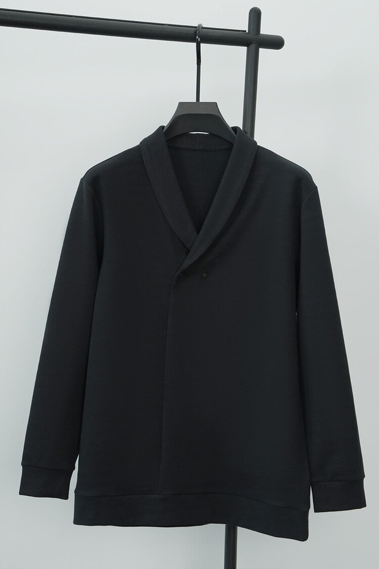 Men's leisure jacket with modern shawl collar and practical buttons Lisslune