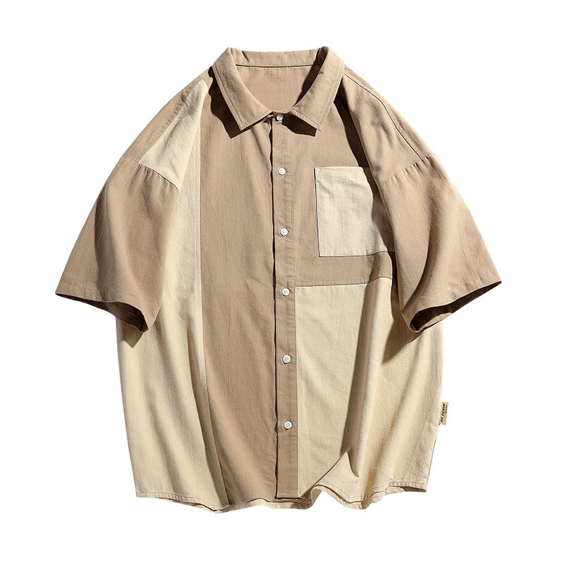 Men's casual short sleeve shirt with modern color combinations Lisslune