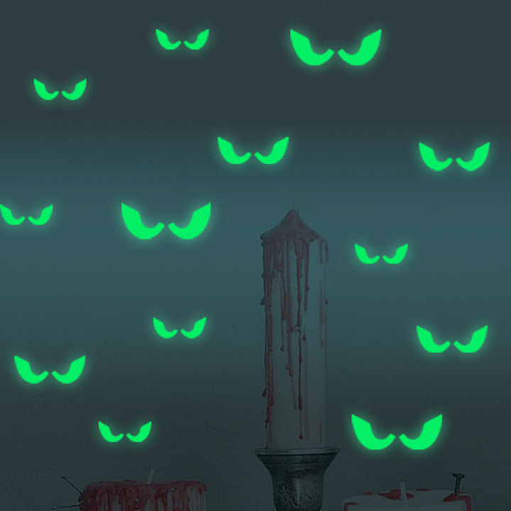 Rynx | Veranda Halloween Ideas Halloween carved glowing stickers blood-absorbing bat witch pumpkin ghost peeking eyes holiday decorative fluorescent stickers