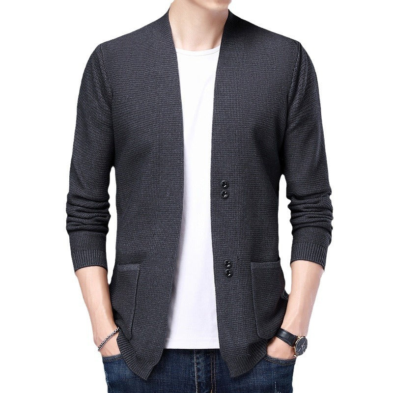 Men's cardigan with casual shawl collar and patch pockets Lisslune