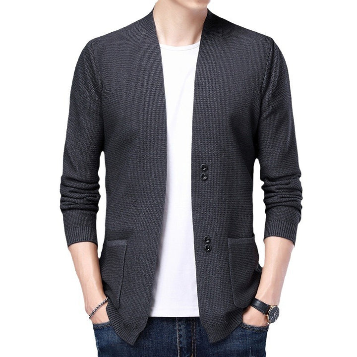 Men's cardigan with casual shawl collar and patch pockets Lisslune