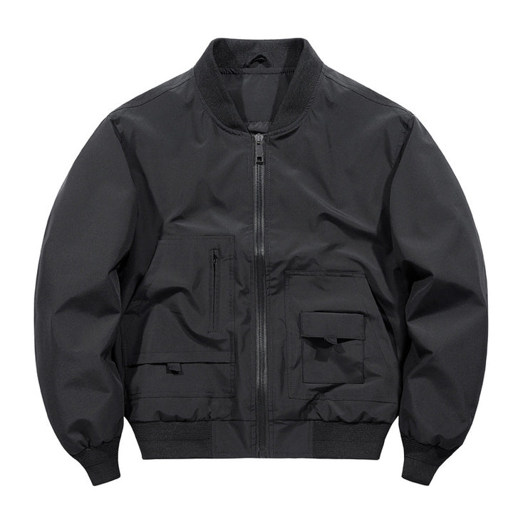 Men's Leisure Jacket with Utility Pockets and Elastic Cuffs Lisslune