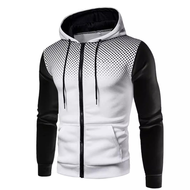Men's sporty hooded jacket with contrasting inserts Lisslune