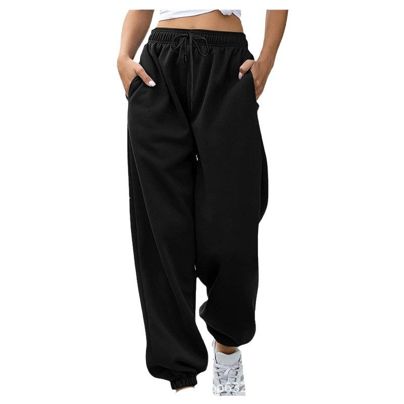 Women's leisure pants with a wide cut and elastic waistband Lisslune