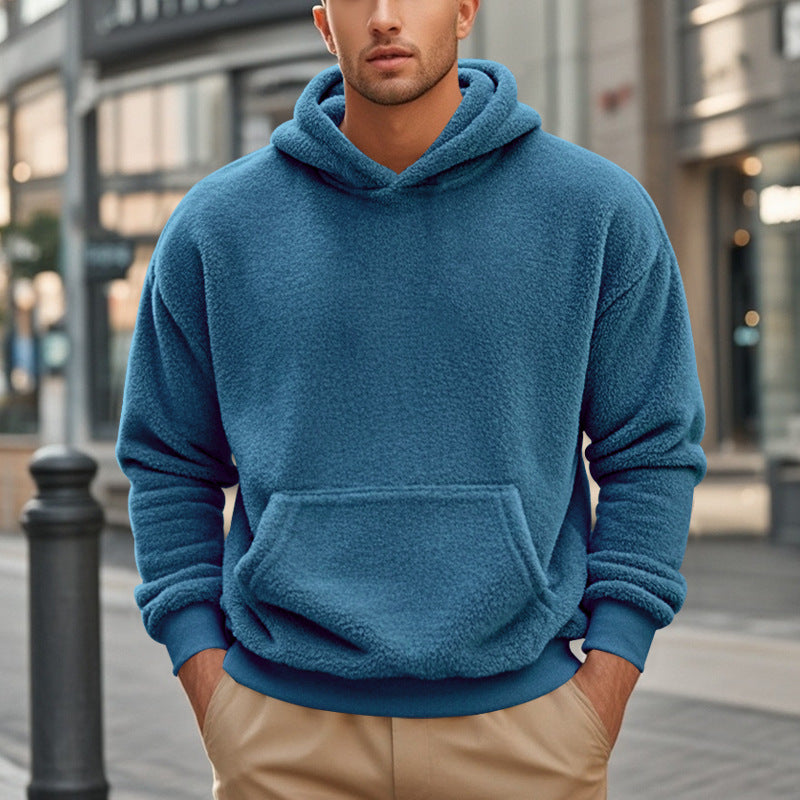 Men's fleece hoodie with kangaroo pocket and modern cut Lisslune