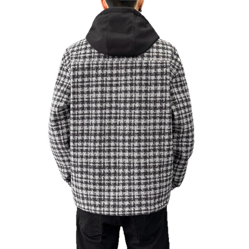 Men's Warm Checked Overcoat with Interior Cozy Lining Lisslune
