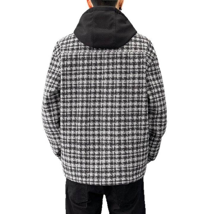 Men's Warm Checked Overcoat with Interior Cozy Lining Lisslune