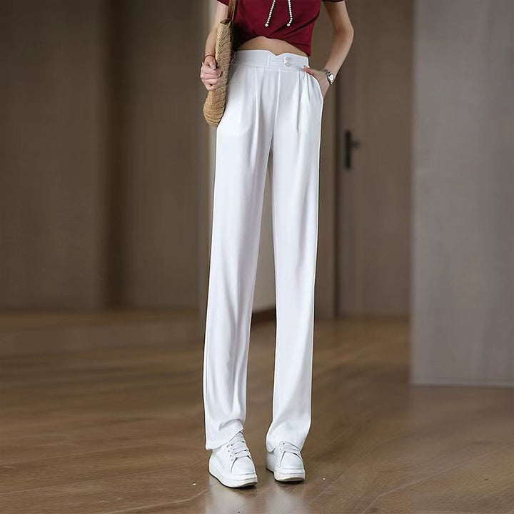Women Elegant and airy fabric pants with high waist Lisslune