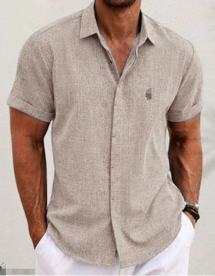 Men's Short-Sleeve Shirt with High-Quality Texture and Modern Cut Lisslune