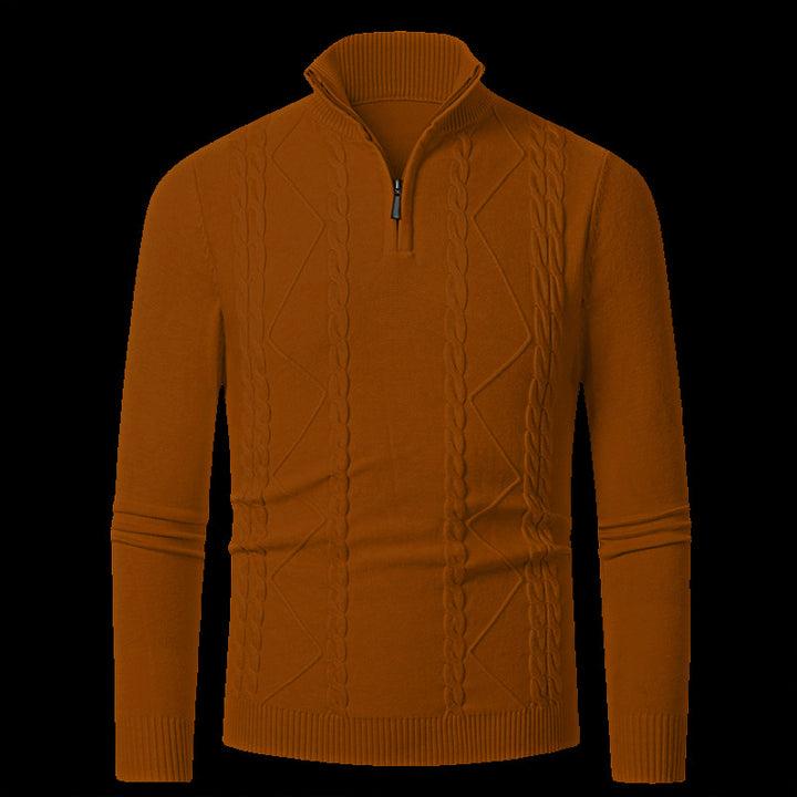 Men's knitted sweater with fashionable zipper Lisslune