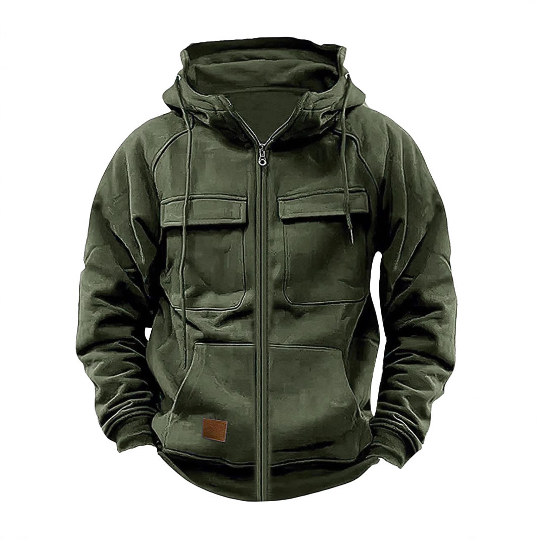 Men's modern bomber jacket with functional pockets and adjustable hood system Lisslune