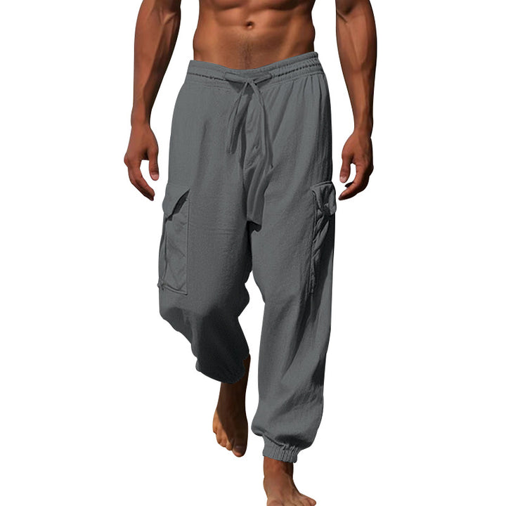 Men's cargo pants with elastic waistband and practical side pockets Lisslune 1760050766