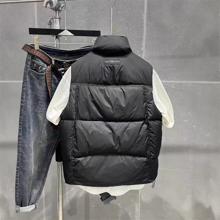 Men's Insulating Quilted Vest with High Collar and Practical Pockets Lisslune