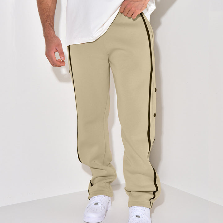 Men's Sporty Jogging Pants with Practical Snap Buttons Lisslune