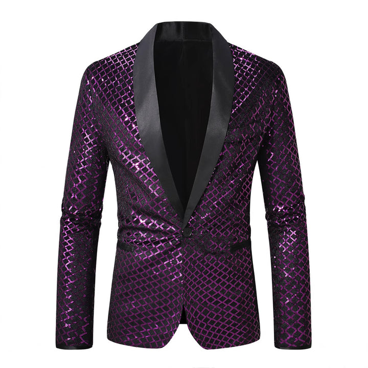 Men's Shimmering Sequin Blazer with Modern Design Lisslune