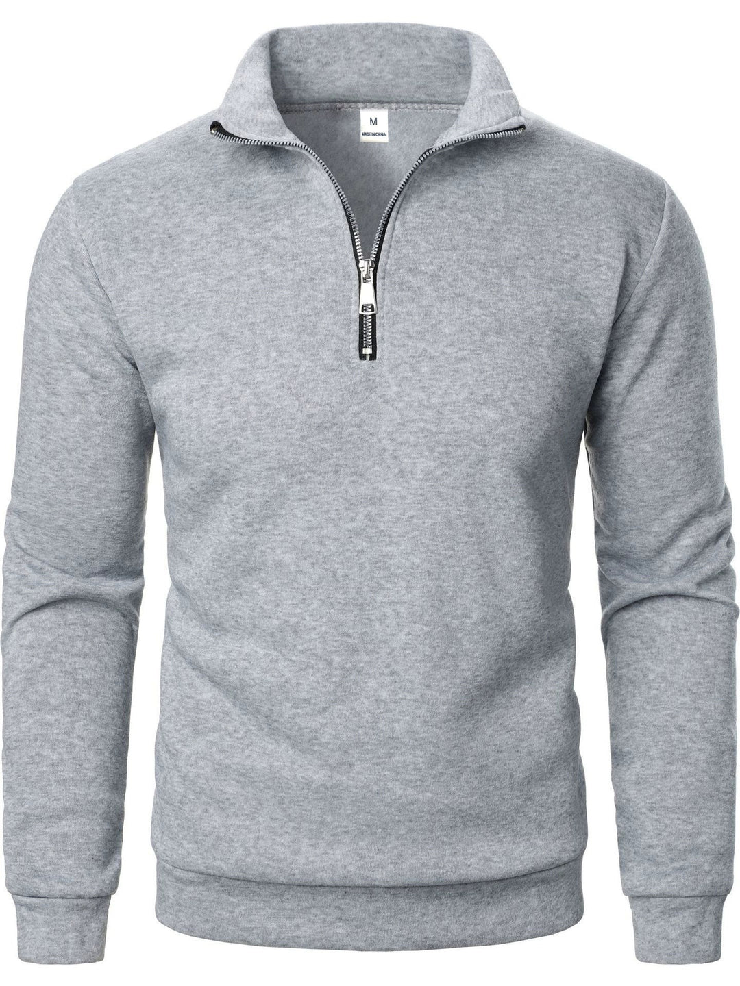 Men's fleece pullover with practical stand-up collar and zipper Lisslune