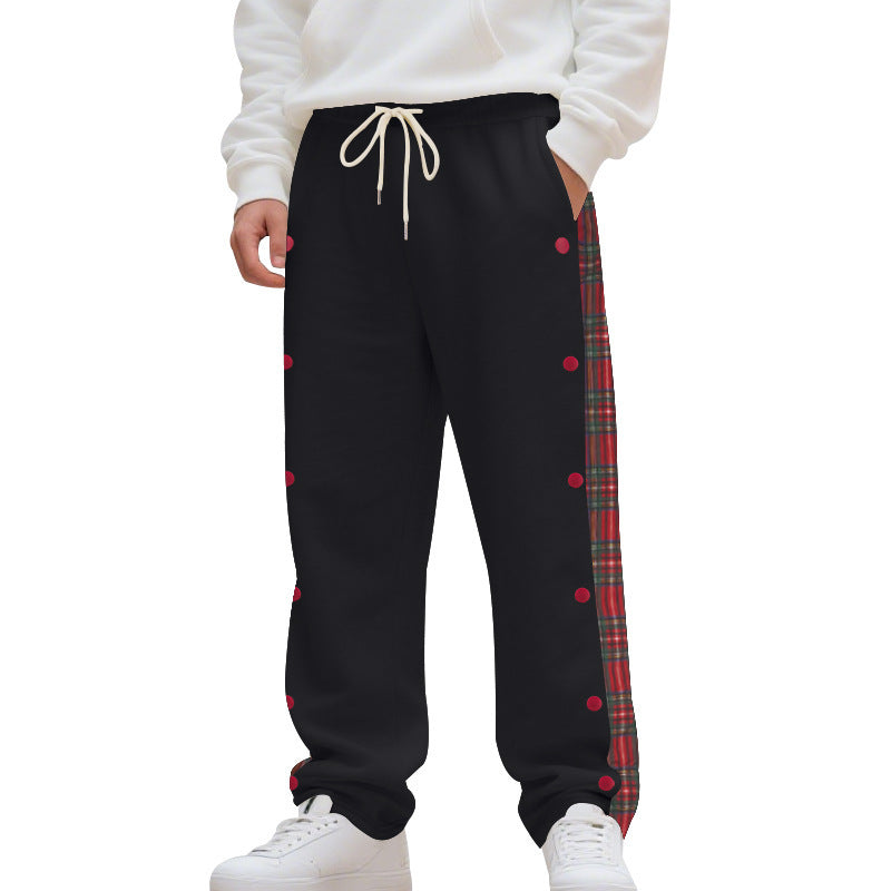 Men's relaxed joggers with checked side stripe Lisslune
