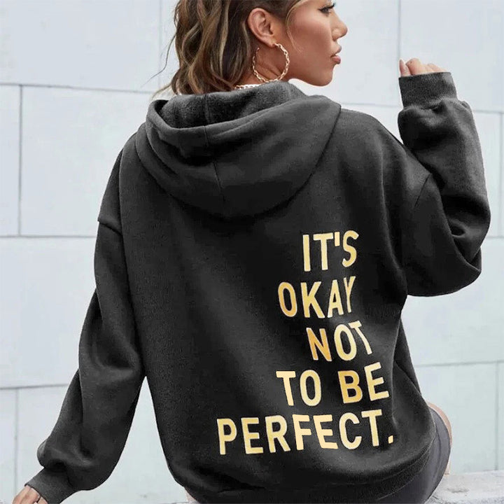 Women’s hoodie with motivational lettering and cozy lining Lisslune