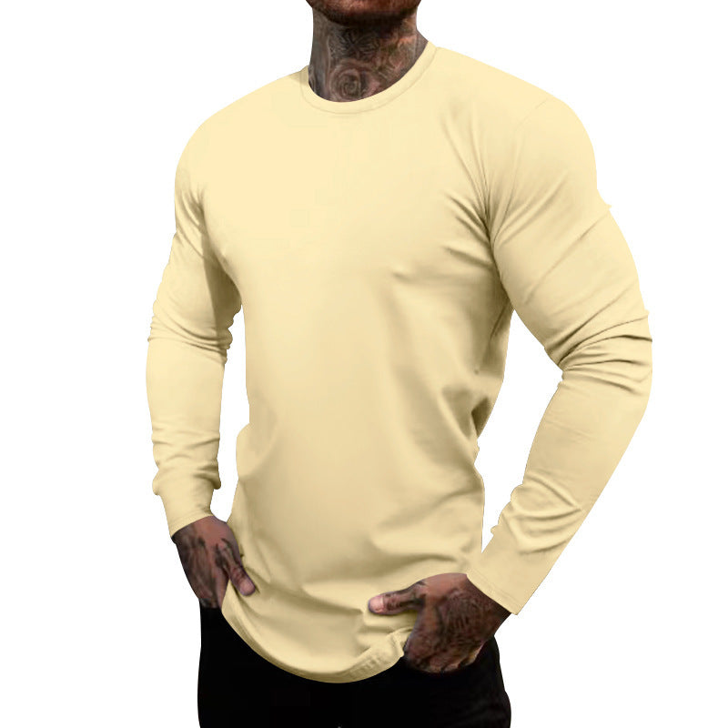 Men's long-sleeve T-shirt made of cotton blend with elastic fit and moisture-wicking technology Lisslune