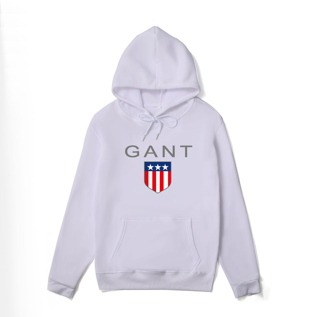 Men's Hoodie with Sporty Logo Design and Kangaroo Pocket Lisslune