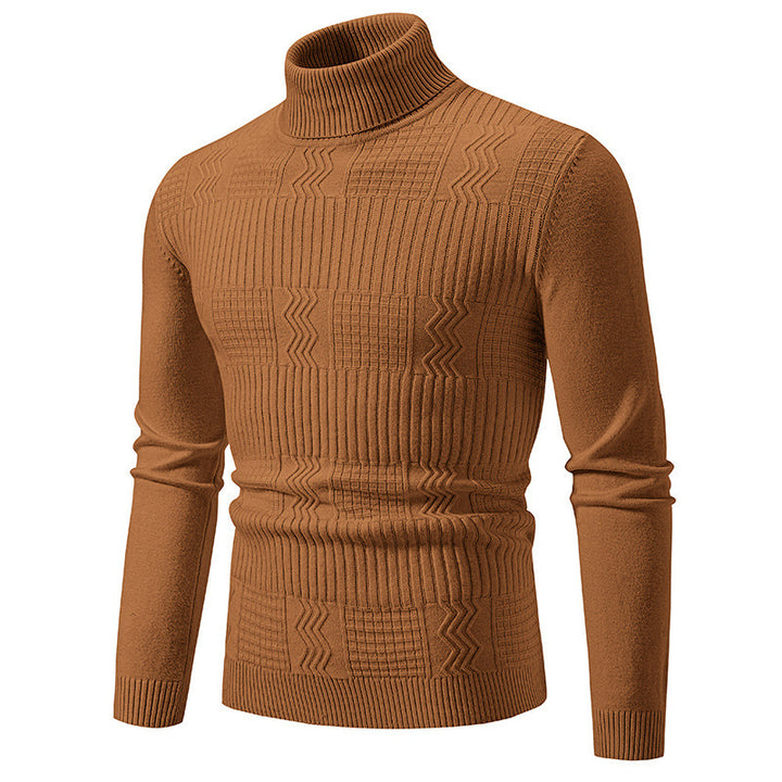 Men's elegant turtleneck sweater with textured design Lisslune