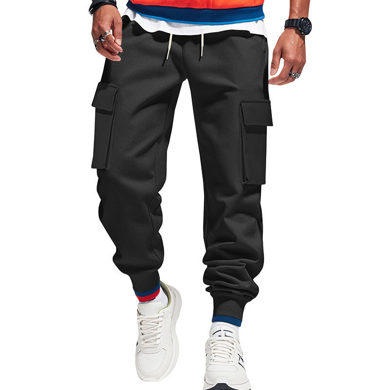Men's cargo pants with elastic waistband and practical side pockets Lisslune