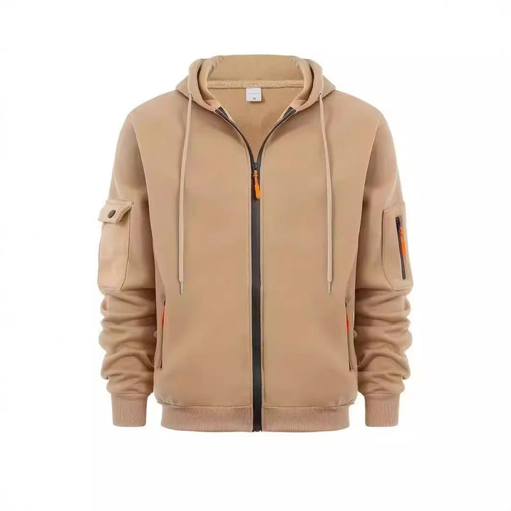 Men's functional hoodie jacket with practical zip pockets Lisslune