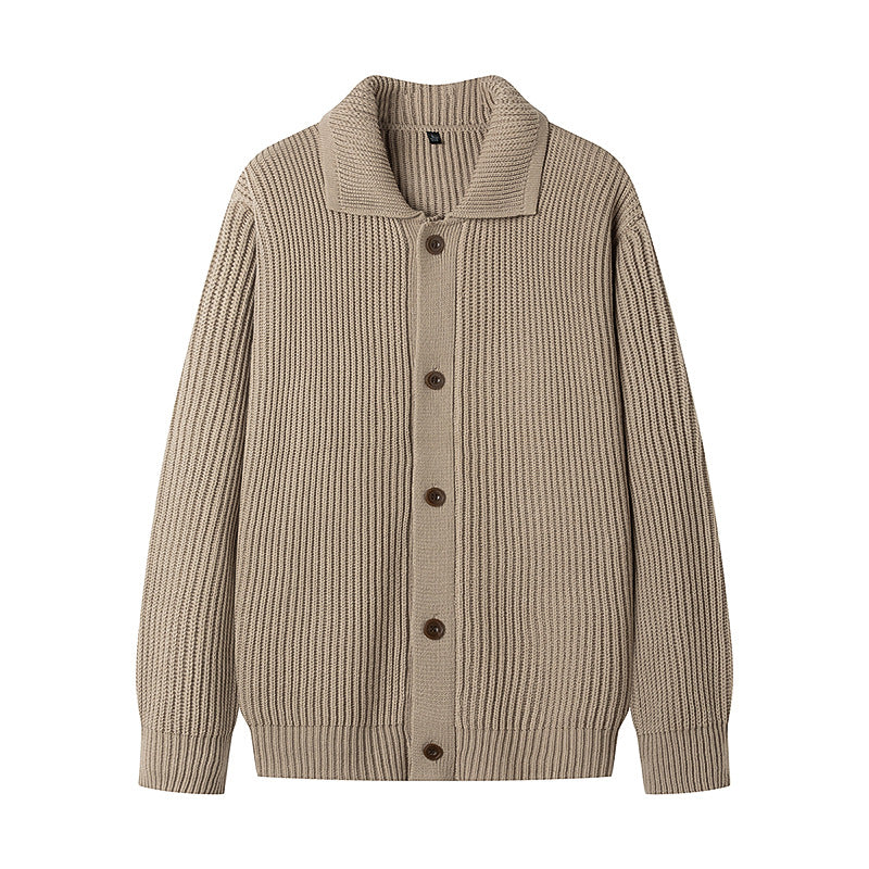 Men's Cardigan with Comfortable Button Placket and Modern Rib Design Lisslune