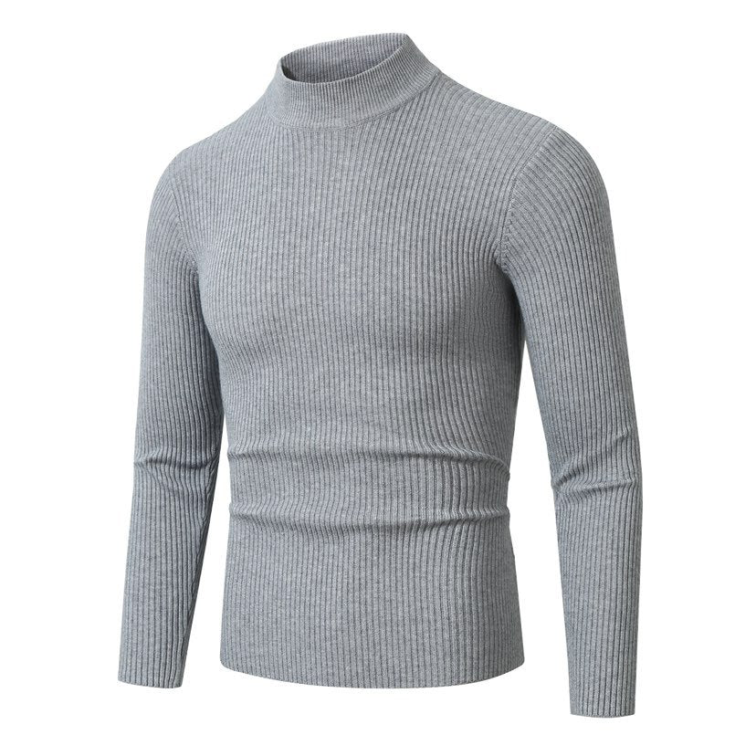 Men's turtleneck sweater made of high-quality ribbed structure Lisslune