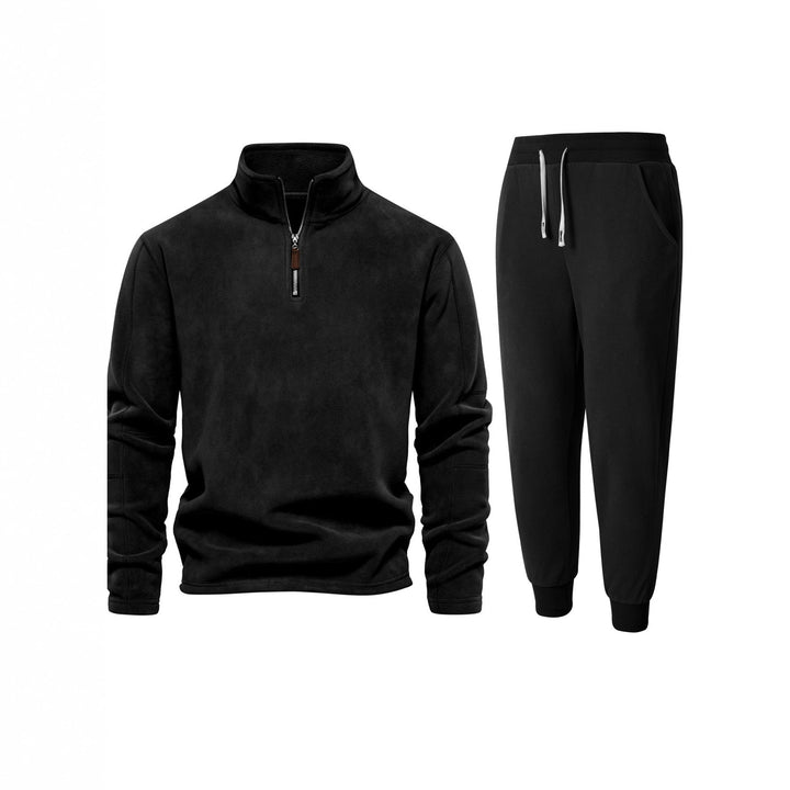 Men's fleece top with short zipper and comfortable joggers Lisslune