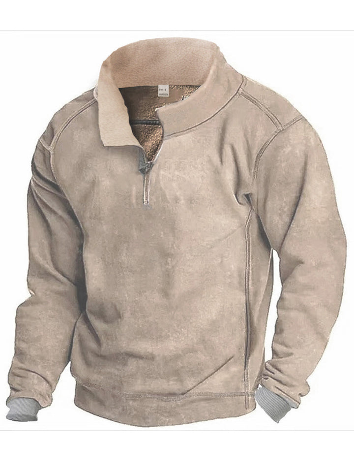 Men's fleece sweatshirt with stand-up collar Lisslune