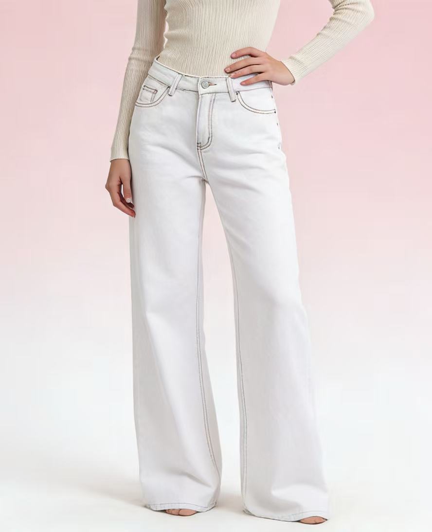 Women Flared Jeans with High Waist and Elegant Seam Details Lisslune