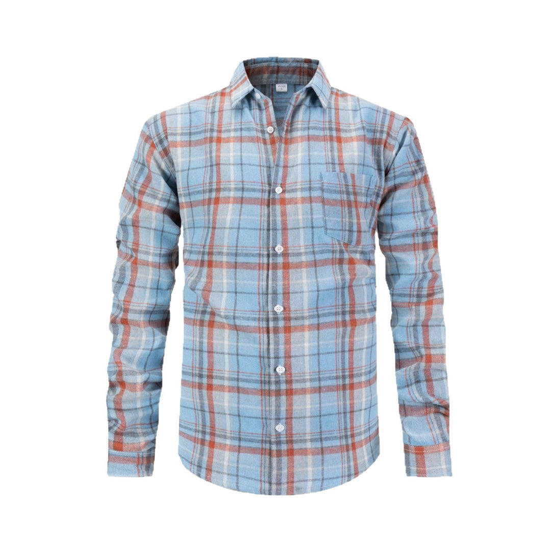 Men's casual flannel shirt with modern check pattern Lisslune