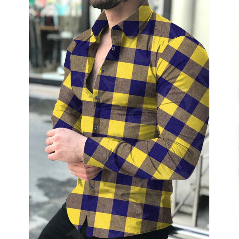 Men's flannel shirt with fashionable check pattern and high-quality cotton quality Lisslune