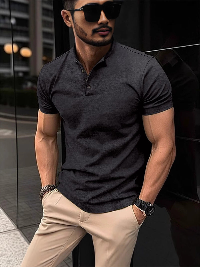Men's polo shirt with stylish collar and breathable cotton Lisslune