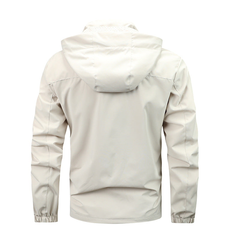 Men's Water-Repellent Outdoor Jacket with Adjustable Hood and Multiple Pockets Lisslune